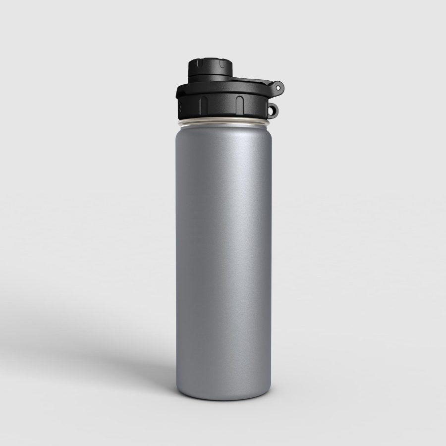 HYPRO hochwertige Edelstahl-Sport-Trinkflasche Daytona-Grau