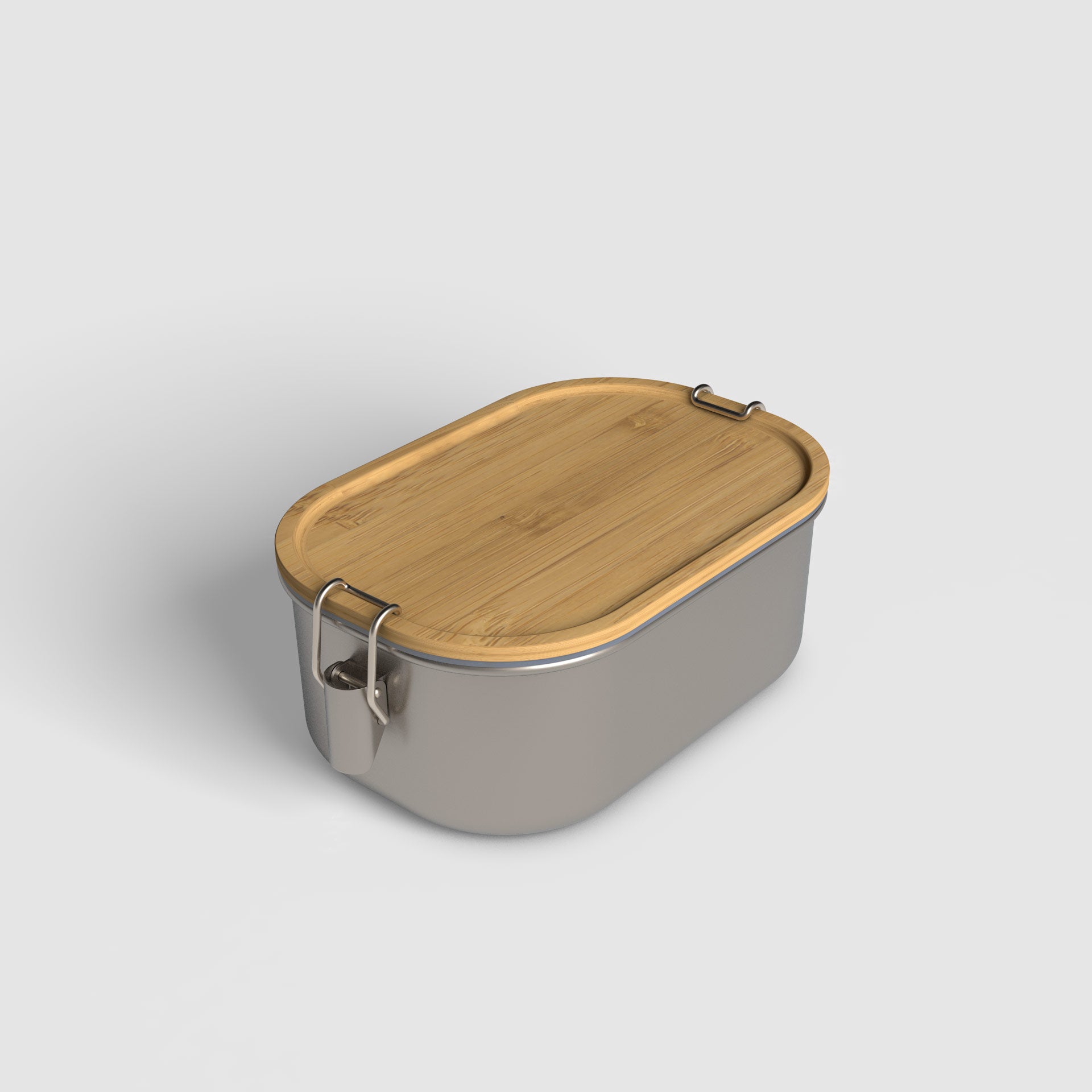 PURO hochwertige Edelstahl-Lunchbox mit Bambus-Deckel